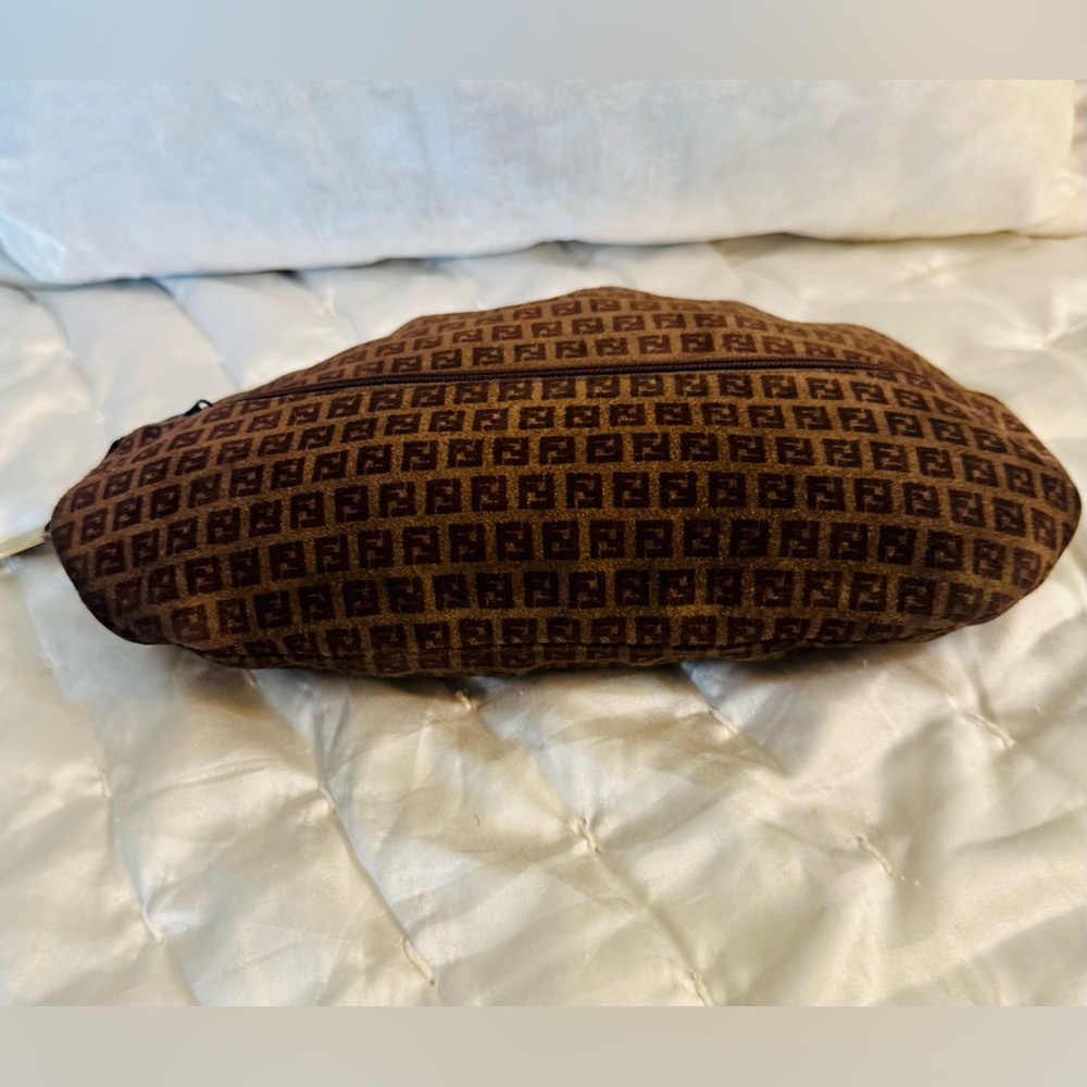 Fendi Brown Velvet Monogram Clutch - Picture 11 of 16